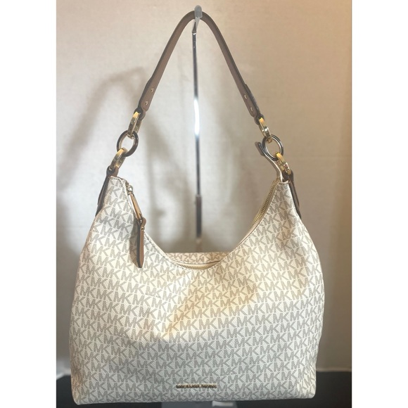 Michael Kors Handbags - Michael Kors White and Brown Shoulder Bag
